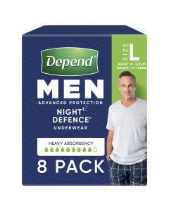 Depend Men Real Fit Underwear Night Defence Large 8 Pack