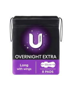 U By Kotex Overnight Extra Pads Long 8 Pack