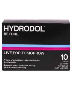 Hydrodol Before Hangover Relief 10 Doses 20 Capsules