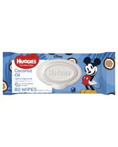 Huggies Thick Baby Wipes Coconut Oil 80 Pack