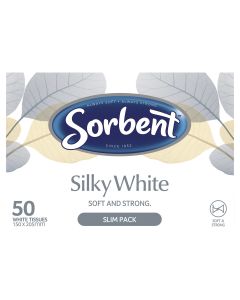 Sorbent Silky White Facial Tissues 50 Pack