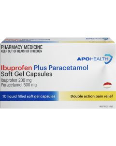 ApoHealth Ibuprofen Plus Paracetamol Soft Gel Capsules 10 Pack