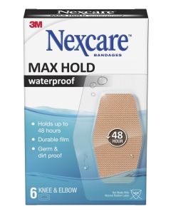 Nexcare Max Hold Waterproof Knee & Elbow Bandages 6 Pack