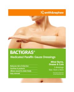 Bactigras Dressings 10x10cm 3 Pack