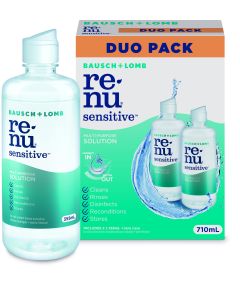 Renu Sensitive Multi-Purpose Solution Duo Pack 710mL (355mL + Lens Case)