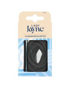 Lady Jayne Black Snagless Thick Elastics 10 Pack