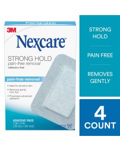 Nexcare Strong Hold Adhesive Pads Pain-Free Removal 4 Pack