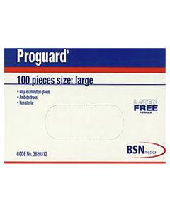 Proguard Vinyl Examination Gloves Large 100 Pack