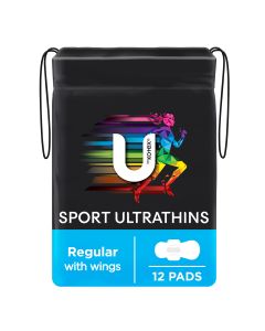 U By Kotex Regular Sport Ultrathins With Wings 12 Pack