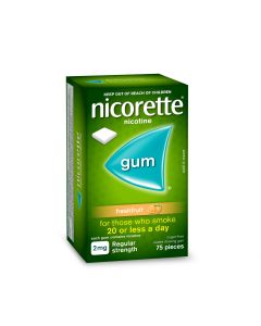Nicorette Gum Fresh Fruit Regular Strength 2mg 75 Pieces