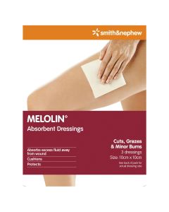 Melolin Low Adherent Dressings 10 x 10cm 3 Pack