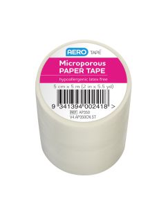 Aerotape White Microporous Paper Tape 5cm x 5m