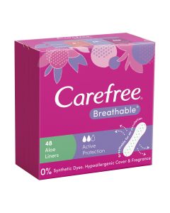 Carefree Breathable Liners With Aloe 48 Pack