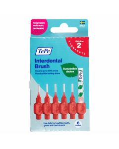 TePe Interdental Brush Size 2 Red 0.5mm 6 Pack