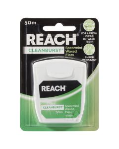 Reach Cleanburst Waxed Dental Floss 50m Spearmint Shed resistant