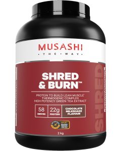 Musashi Shred & Burn Protein Powder Chocolate Milkshake 2kg