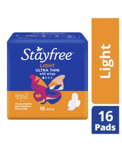 Stayfree Ultra Thin Light Cotton Soft Cover Comfort Fit with Wings 16 Pads