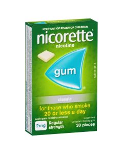 Nicorette Quit Smoking Nicotine Gum 2Mg Classic 30