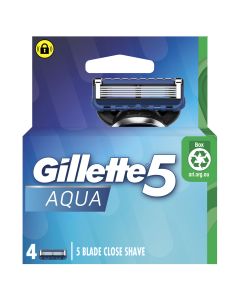 Gillette 5 Aqua Razor Blades 4 Cartridges Refills