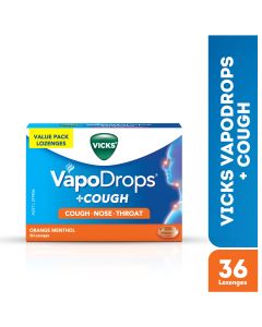 Vicks VapoDrops +COUGH Orange Menthol 36 lozenges