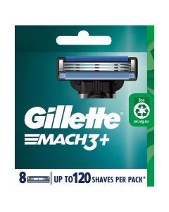 Gillette Mach3+ Replacement Cartridges 8 Count