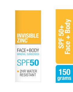 Invisible Zinc Face & Body Sunscreen SPF50+ 150g