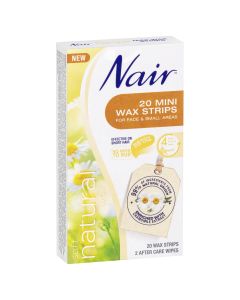 Nair Natural Mini Wax Strips Face & Bikini 20 pack 