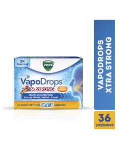 Vicks VapoDrops XtraStrong 36  Honey Menthol Blast Lozenges