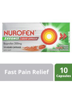 Nurofen Zavance Fast Pain Relief Liquid Capsules 200mg Ibuprofen 10 pack