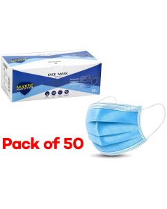 Face Mask 3 Ply Disposable Black 50 Pack