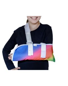 Crazy Casts Children's Arm Sling with optional Immobiliser Strap - Rainbow Design, size medium