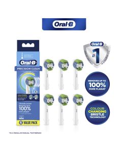 Oral B Precision Clean Electric Toothbrush  Replacement Head, 6 Pack