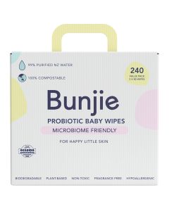 Bunjie Probiotic Baby Wipes 3 X 80 Wipes