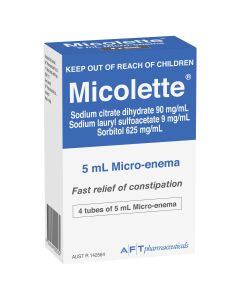 Micolette 4 X 5mL Micro-Enema Fast Relieve Constipation