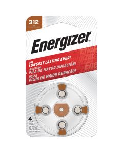 Energizer Hearing Aid Batteries AZ312 4 Pack