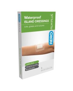 Aerofilm Plus Waterproof Island Dressing 6X7Cm 3Pk