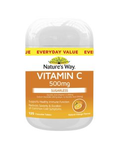 Nature's Way Sugarless Vitamin C 500mg 125 Tablets