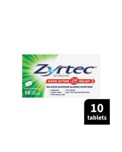 Zyrtec Rapid Acting Allergy & Hayfever Mini Tablets 10 Pack