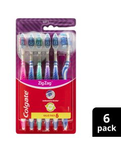 Colgate Zig Zag Soft Toothbrush Value Pack 6 Pack