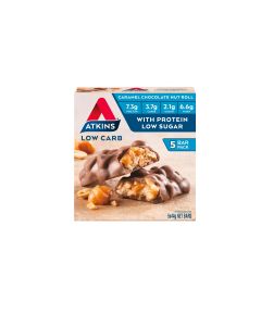 Atkins Caramel Chocolate Nut Roll Bars 5 x 44g