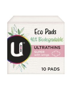 U By Kotex Eco Pads Ultrathins Super With Wings 10 Pack