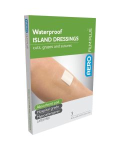 Aerofilm Plus Waterproof Island Dressing 9X10Cm 3Pk