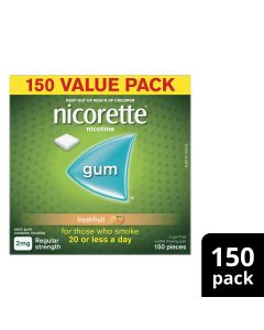 Nicorette Quit Smoking Regular Strength Nicotine Gum Freshfruit 150 Pack