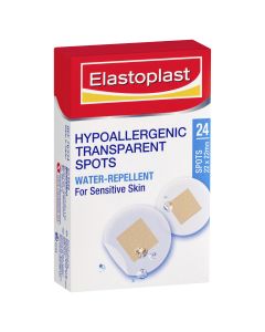 Elastoplast Hypoallergenic Transparent Spots Water-Repellent 24 Pack
