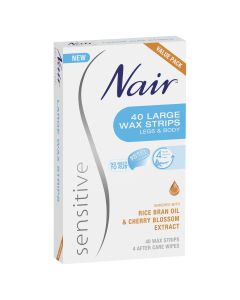 Nair Sensitive Large Wax Strips 40 Pack