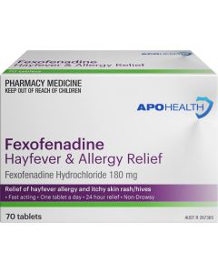 ApoHealth Fexofenadine 180mg 70 Tablets