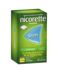 Nicorette Quit Smoking Extra Strength Nicotine Gum Freshmint 105 Pack