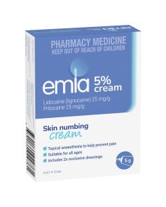 EmLa Cream 1 x 5g with 2 Dressings