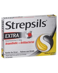 Strepsils Extra Honey & Lemon with Anaesthetic 16 Lozenges