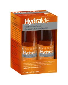 Hydralyte Ready to use Electrolyte Solution Orange 4 x 250mL